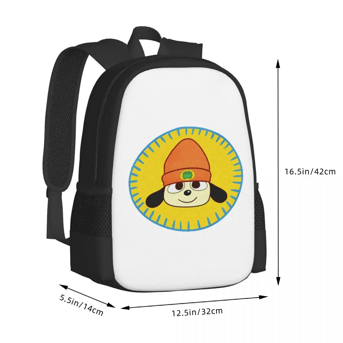 PaRappa The Rapper Patch Student Backpack School Bag Hiking Travel Daypack for Boys Girls Fashion Bookbag Shoulder Bags