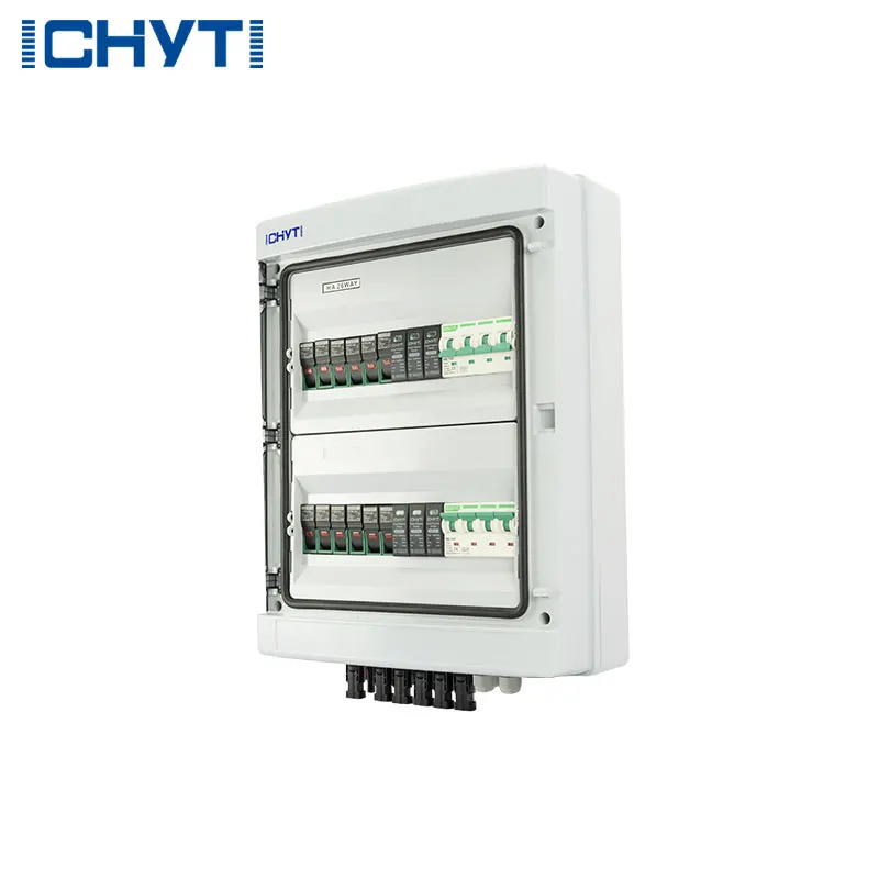 Waterproof Outdoor Surface Mounted 6-in-2-out 1000V IP65 Solar PV Surge Lightning Protection DC Distribution Box Combiner Box