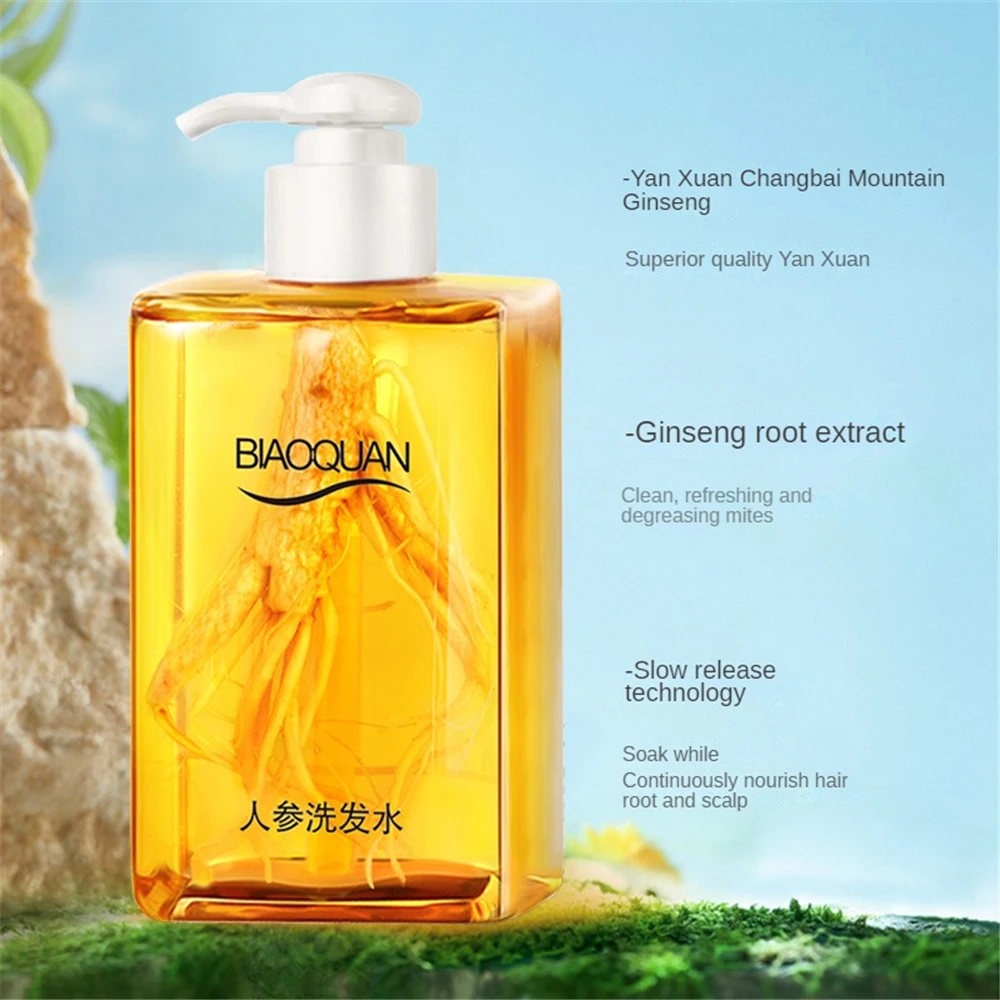 Ginseng Extract Hair Shampoo Oil Control Moisturizing Nourishing Anti Dandruff Prevent Hair Loss Professional Hair Care 300ML