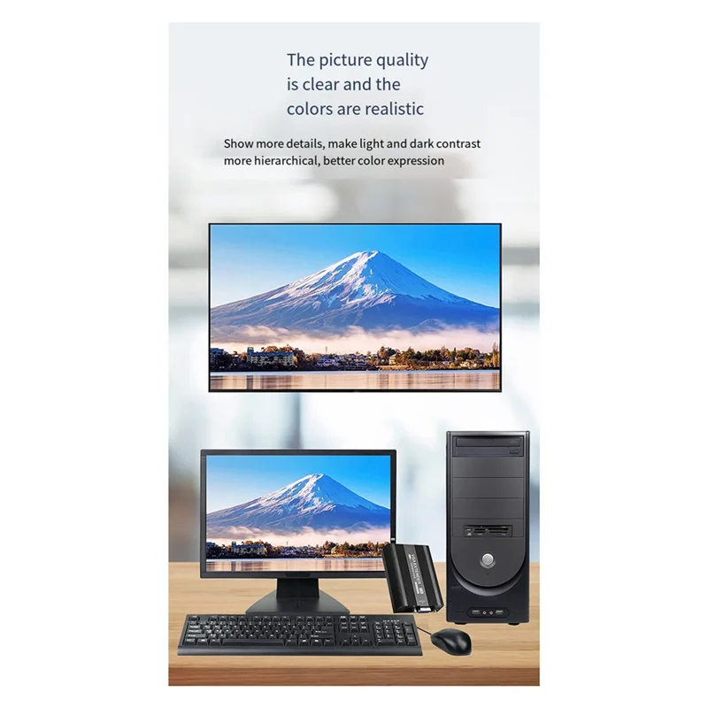 

150M VGA Network Extender RJ45 VGA Extender Audio Transmitter Receiver Support POE Power Supply With