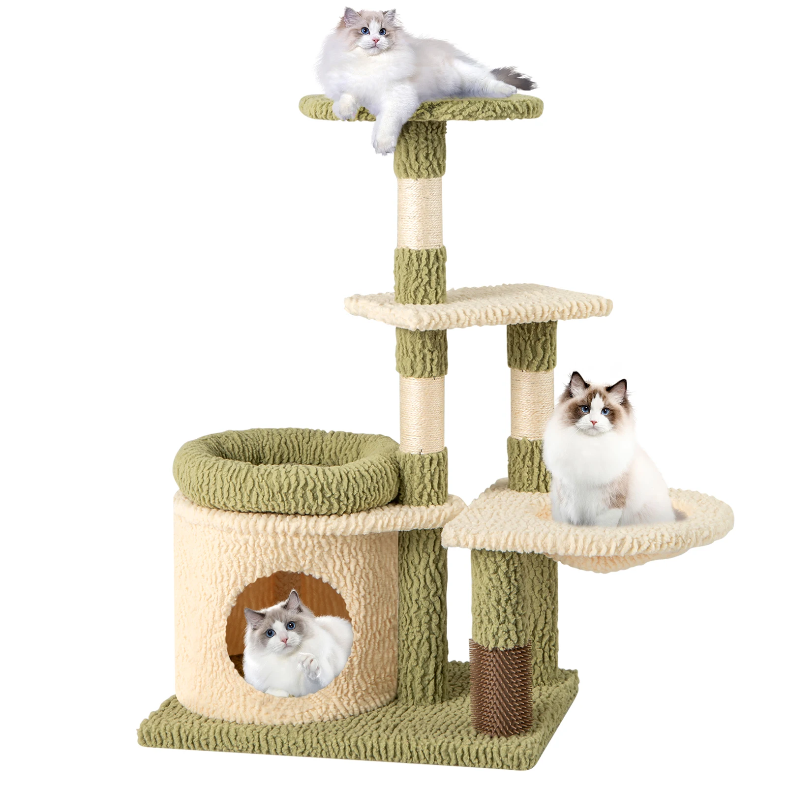 

Multi-level Cat Tree Cute Cat Tower w/ Top Perch Private Condo Side Basket