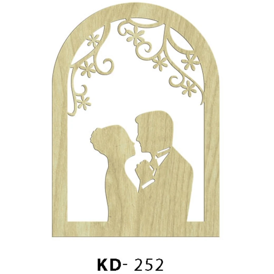 KD252 Valentine 'S, Male-Female Window Wood Package Ornament