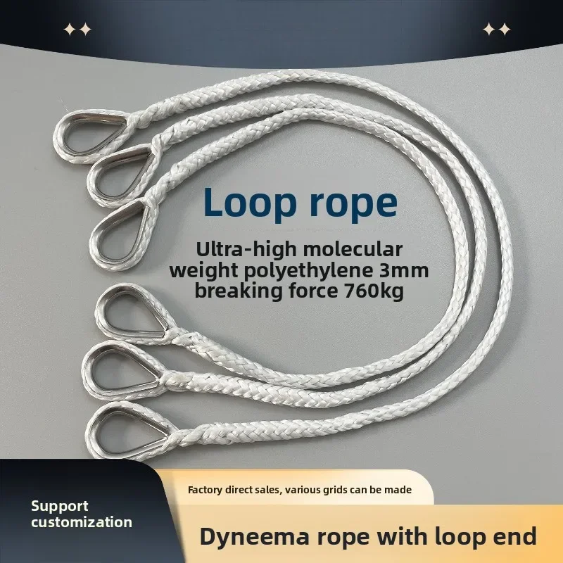 UHMWPE No Knot Loop Rope, Super Strong Tear Resistant Wear Resistant Handmade Fishing Hook Rope