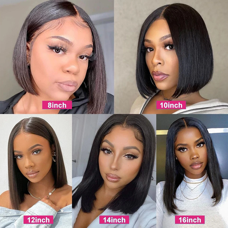 250% Bob Wigs 13X4 13X6 Lace Front Bob Wig HD Transparent Lace Frontal Human Hair Wigs Pre Plucked Short Bob Wigs Human Hair