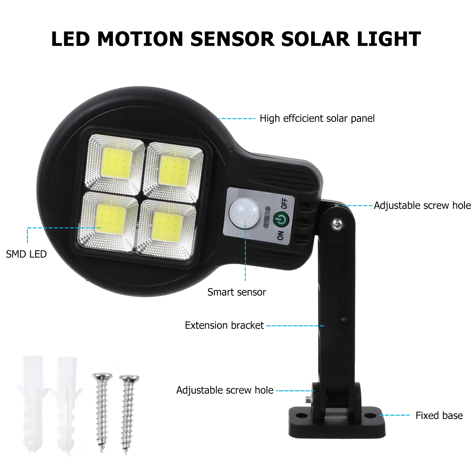 

Solar Garden Light Outdoor Lamp Waterproof Street Lighting Device Durable LED Spot Lights