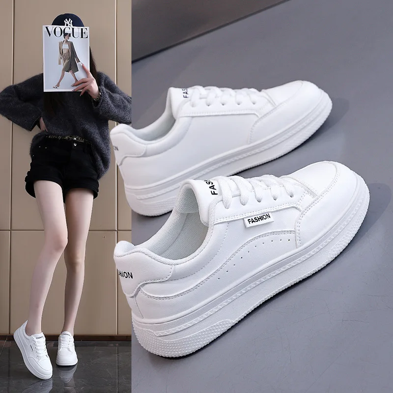 

Women's White Breathable Sports And Leisure Board Shoes Versatile Comfortable Thick Sole for Spring 2026