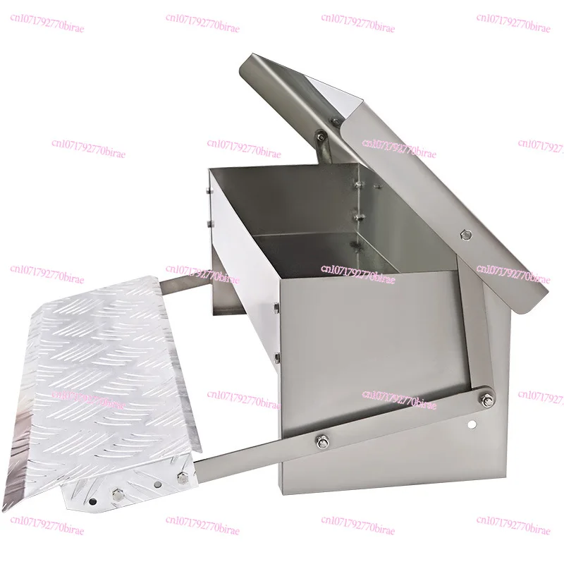 

Stainless Automatic Chicken Feeder Treadle Self Opening Poultry Feeding Troughs Waterproof Ratproof Chicken Trough With Pedal