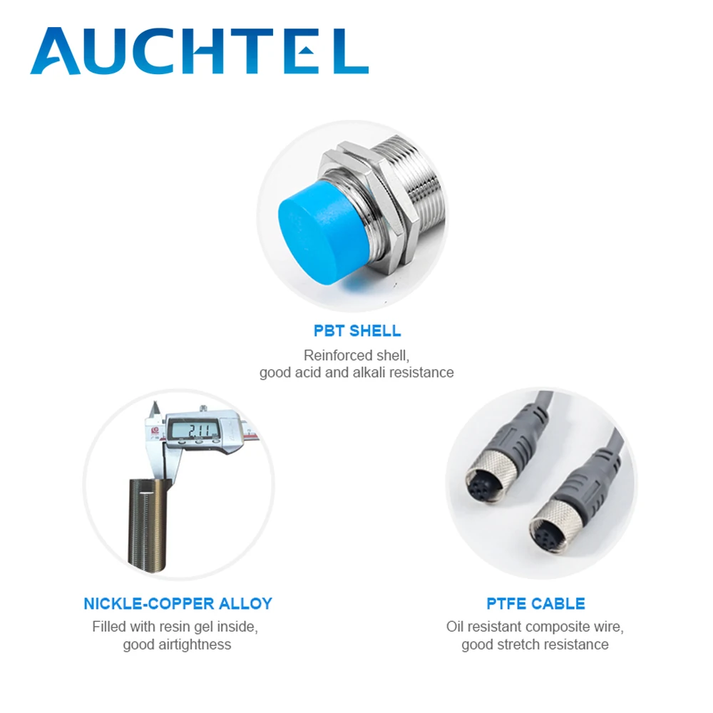 M30 Inductive Proximity Switch Motion Sensor Metal Detection Automatic PLC Control  NPN PNP 12V 24V IP66 10 15mm LMT30