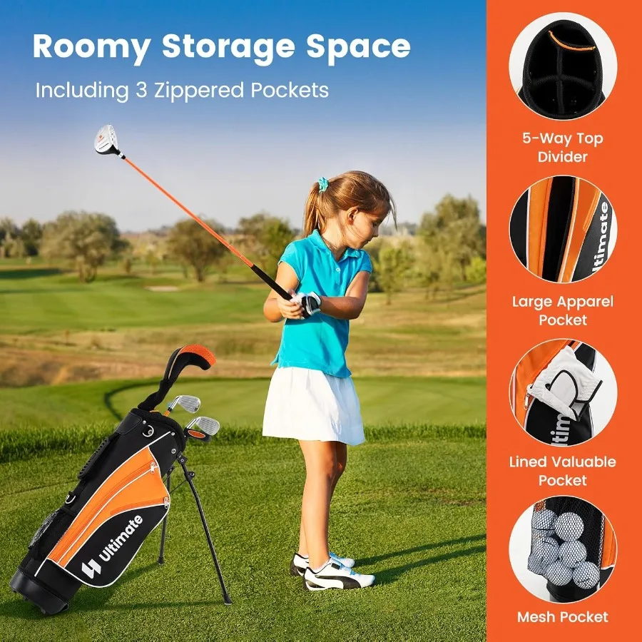 مجموعة نادي الجولف الصغيرة لليد اليمنى تتضمن 3 خشب الممر 7 9 مكاوي مضرب غطاء رأس غطاء المطر حقيبة حامل الجولف مثالية لليون #5