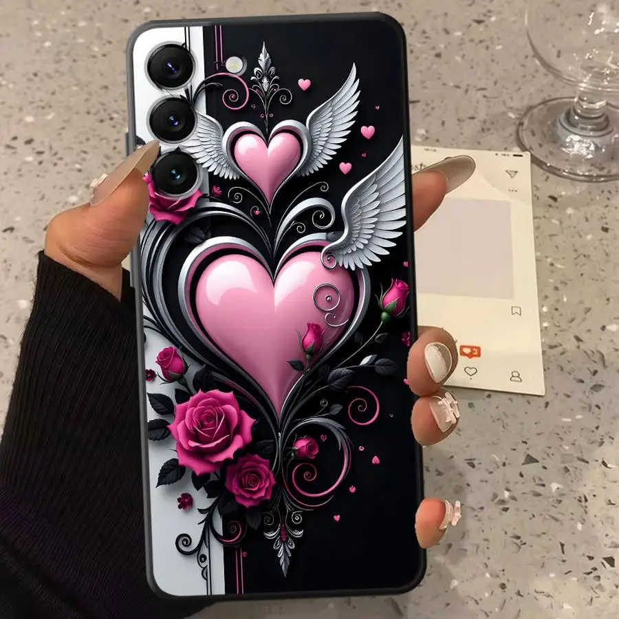 Phone Cover Case for Samsung Galaxy A53 A02s A20s A03 A71 A73 A30s A05 A50 A56 A04 A06 Pink Heart Shape