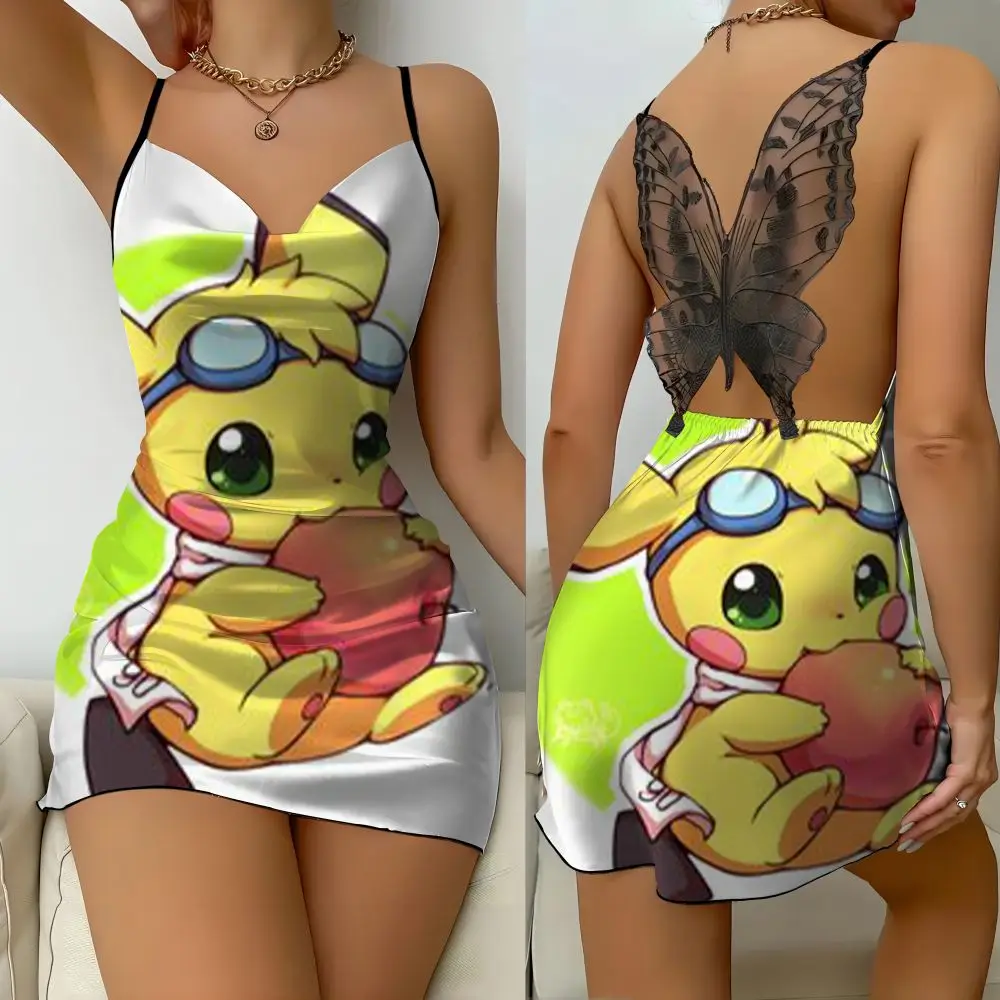 3D Pikachu Element Print Summer Dress Women 2024 Elegant Dresses for Women Party Womens Sexy Mini Women's Clothing