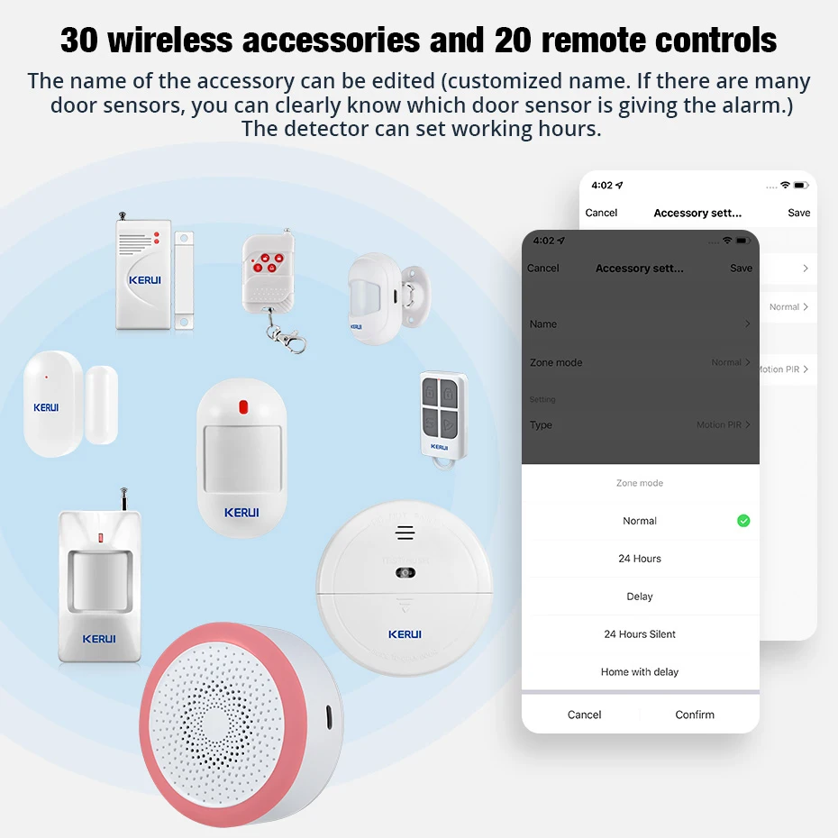 

KERUI Tuya Smart Home Alarm Hub WiFi Wireless Siren Alarm Kit with Motion Detector Door Sensor Support Alexa for Home Security
