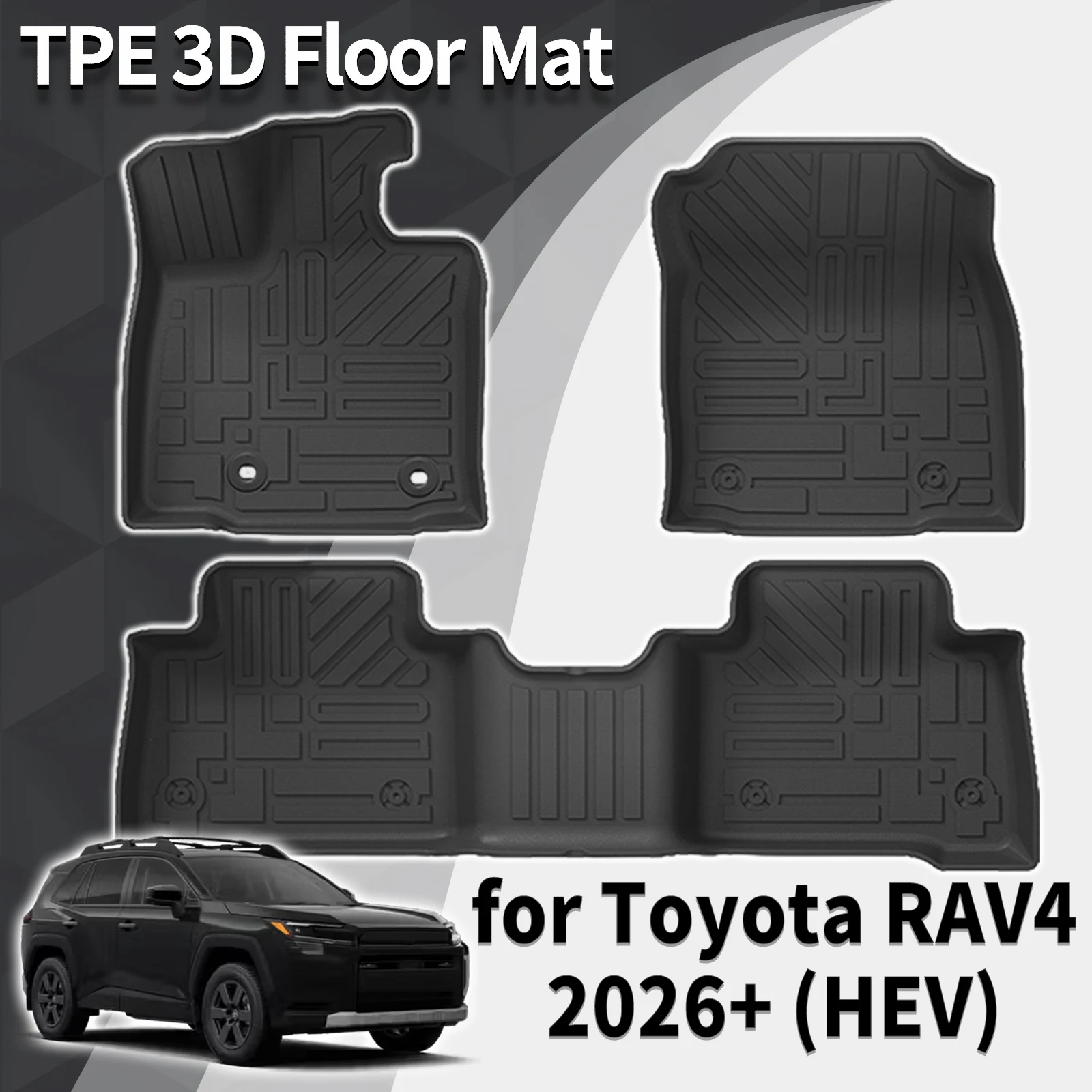 

for Toyota RAV4 2026+ (HEV) High Elasticity TPE Car floor Mats pad Wear-Resistant Easy claen Maintenance car Accessories