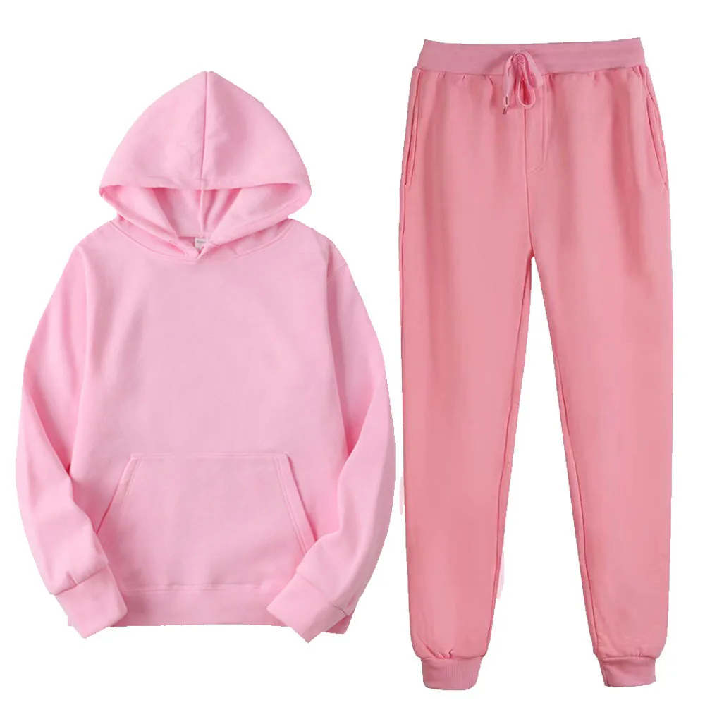 Mens Hoodie  Pants Set Winter Fleece Lined Warm Stylish Color Block Casual Sportswear  In Stock
