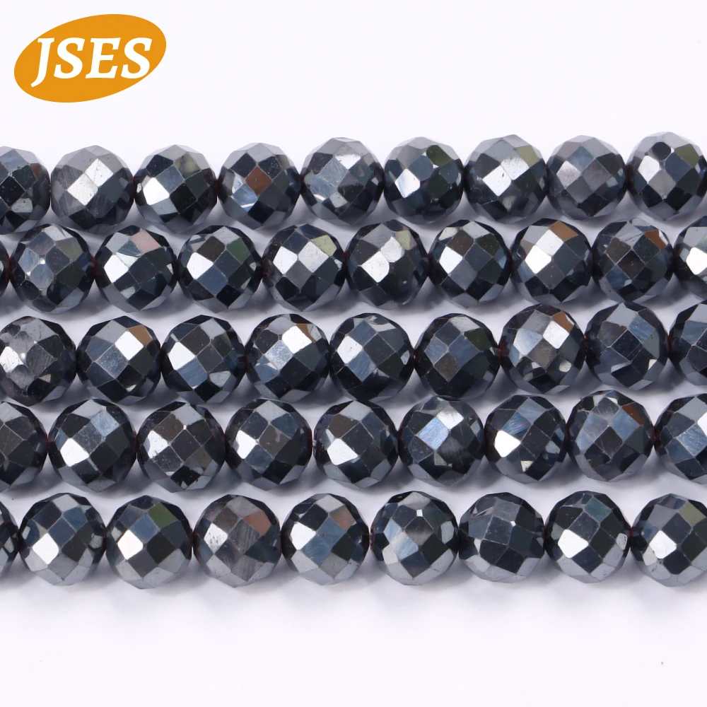 Wholesale Natural Hematite 2 3 4 6 8 10mm Shiny Faceted Beads for Jewelry Making Needlework Accessori DIY Bracelet Necklace