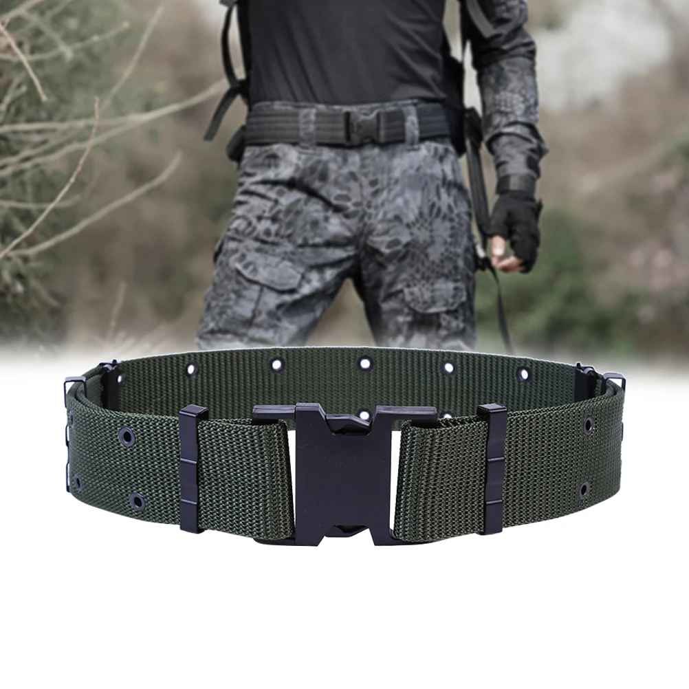 

Adjustable Men Canvas Web Belt Quick Release Buckle Durable Nylon Load Bearing Loop Lined Belt For Outdoor