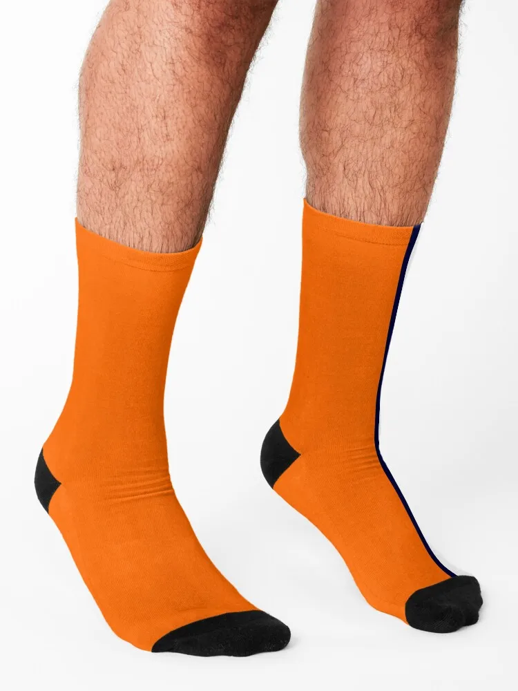 Luton Town Retro Away 1977 -78 Orange and White Navy Bars Socks crazy cartoon anti-slip Boy Child Socks Women's