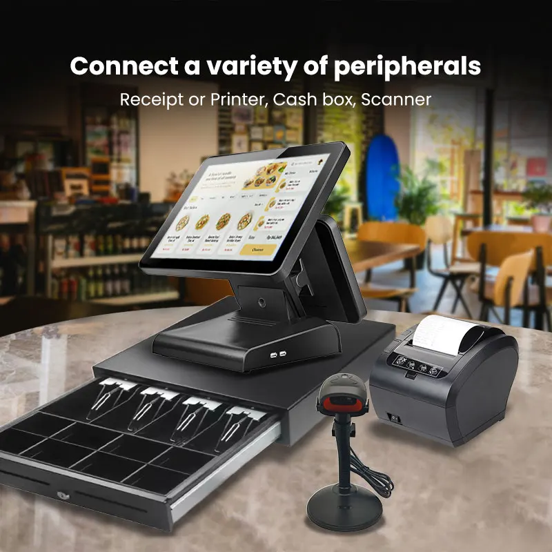 Smart POS Machine Wifi Cash Register Touch Dual Screen Android All in One POS Systems Clothing Store for Pharmacy Restaurants