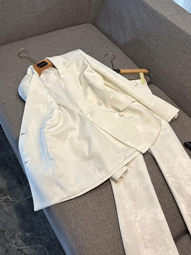 Ele – ensemble de costume Long brodé à Double boutonnage pour femmes, Star Advanced Faion National Sle, nouveau modèle, ensemble deux pièces