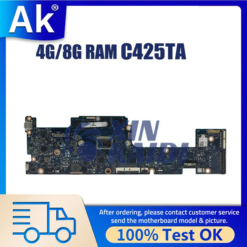 

Notebook Mainboard For ASUS Chromebook C425TA C425TA Laptop Motherboard 4415Y I5-8200 M3-8100Y CPU 4G 8G-RAM 32G 64G 128G-SSD