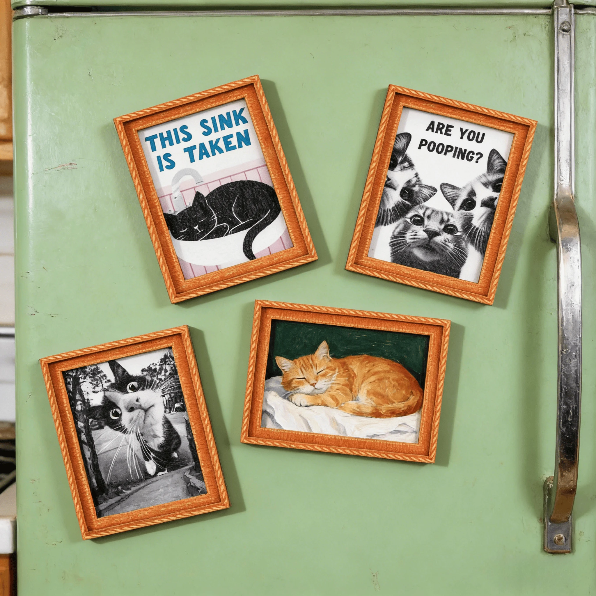 Cute Kitten Fridge Magnet Mini Photo Frame Refrigerator Magnet