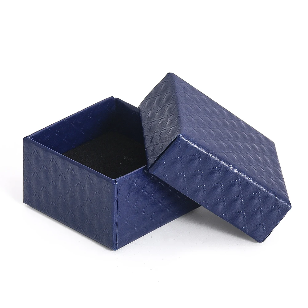 Square Jewelry Box Exquisite Earrings Display Paper Box Necklace Preservation Jewel Case With Foam Cotton Jewellery Gift Boxes