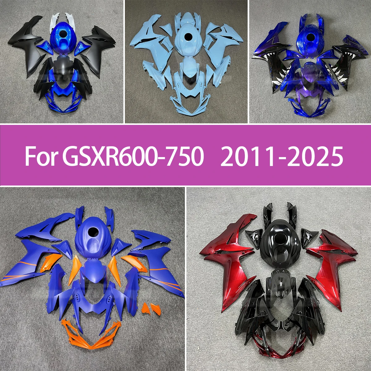 

For Suzuki 2011-2025 GSXR600 750 K11 K25 Full Fairing Set Motorcycle Bodywork ABS Plastic 11-25 GSXR600 GSXR750