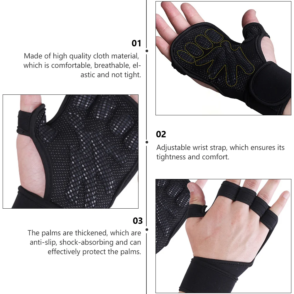 

1Pair Cycling Protective Gloves Half Finger Breathable Durable Anti Slip Shock Absorbing Gloves for Riding Fitness