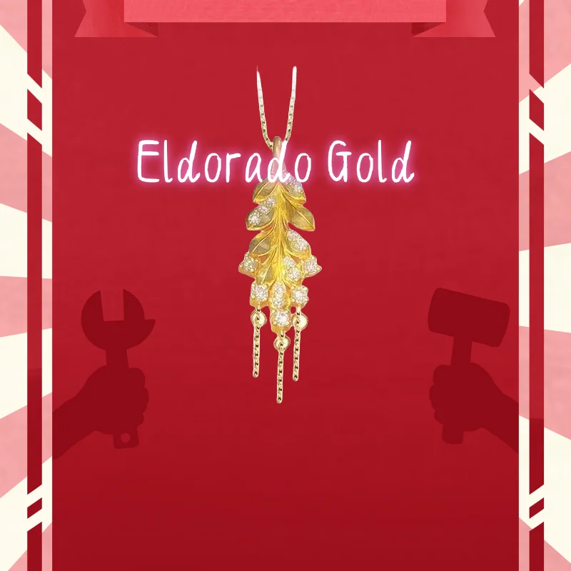 

AU750 18K gold super sparkling wheat tassel pendant necklace, women's high-end feeling collarbone chain fashion accessory giftVa