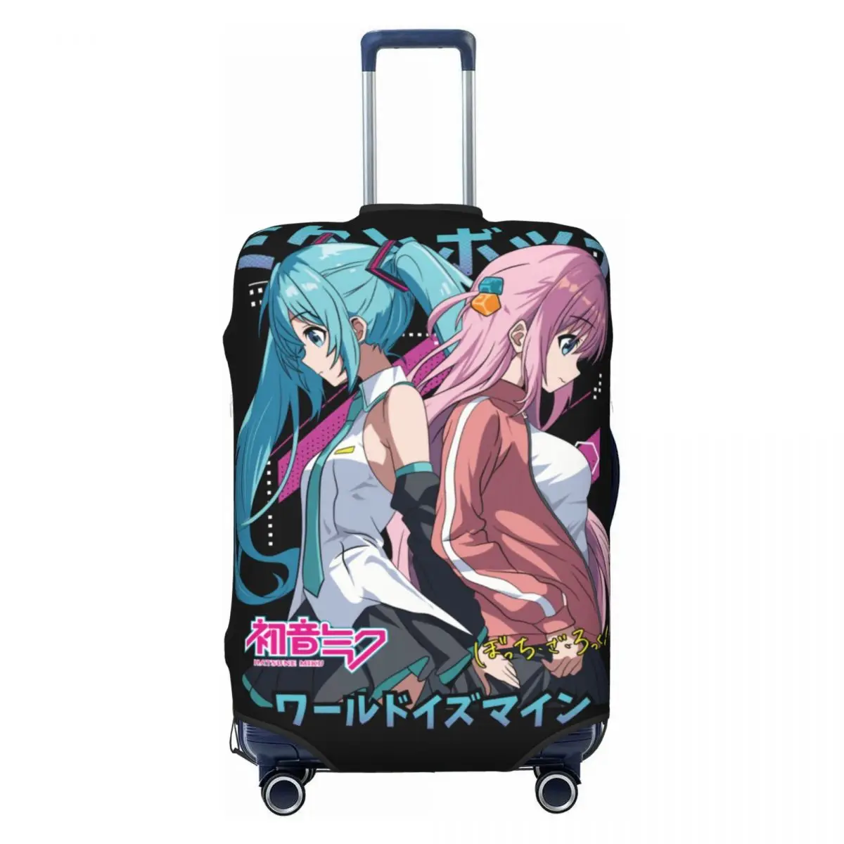 カスタム初音ミク-vocaloid-ロックアニメスーツケースカバー防塵荷物保護カバー-18-32-インチ用
