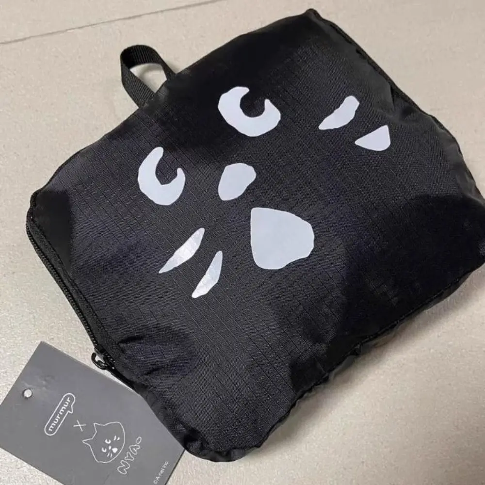 Shoulder Bag Cartoon Cat Nylon Cloth Bag Wet Dry Separation Nylon Travel Duffel Bag Crossbody Portable Travel Luggage Bag