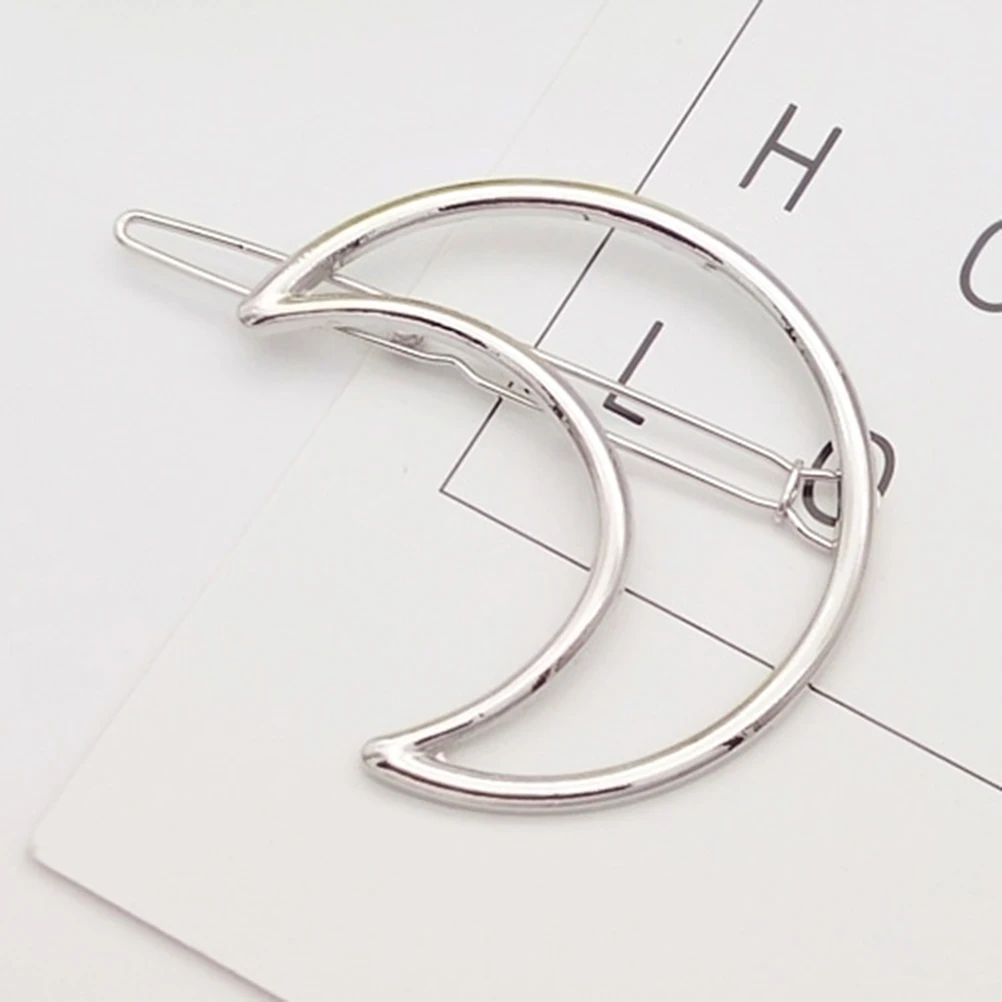 

8 PCS Moon Barrettes Hair Clip Alloy Hairpin Metal Vintage Headdress Clamps European Fashion