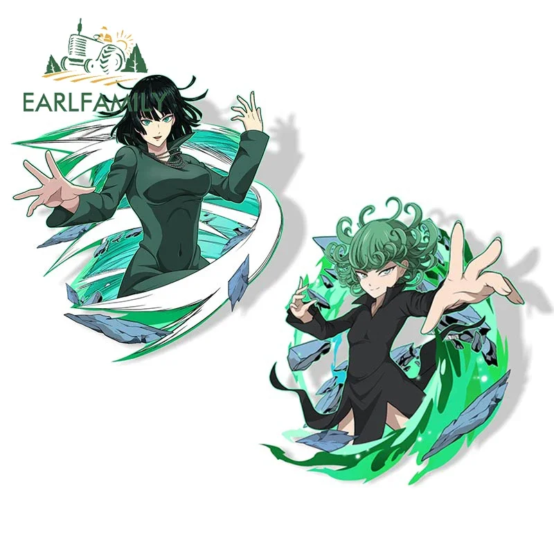Earlfamily 13cm habilidade criativa efeitos especiais tatsumaki fubuki adesivos de carro anime decalques à prova de arranhões estilo de carro divertido