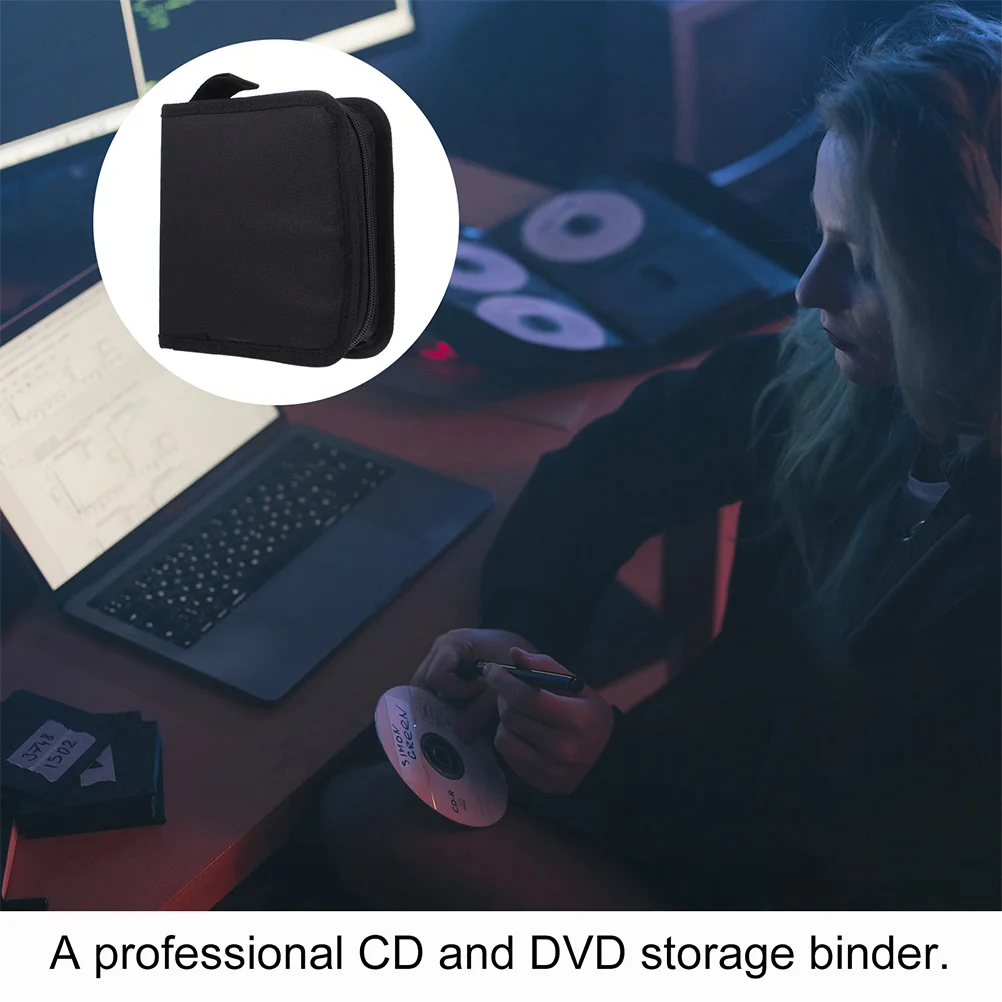 

2Pcs Cd Bag Oxford Cloth Large Capacity Multi-Layer Storage Organizer Disc Holder Car Home Portable Cd Storage Case Zipper