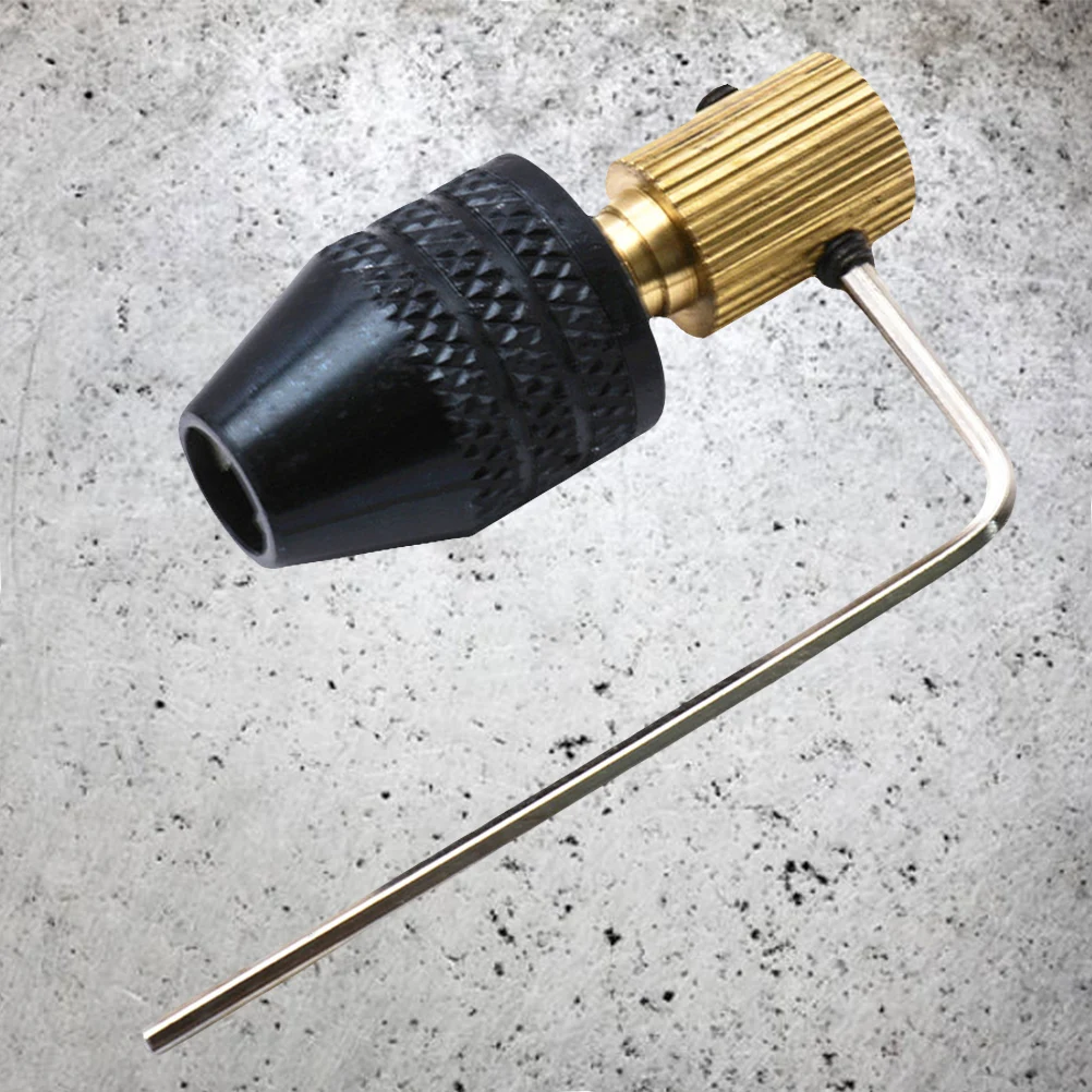 

Black Aluminum Alloy Mini 3-Jaw Keyless Chuck 2-13Mm Bit Holder with Anti-Loose Ratchet Lock Function Convert Impact Driver to