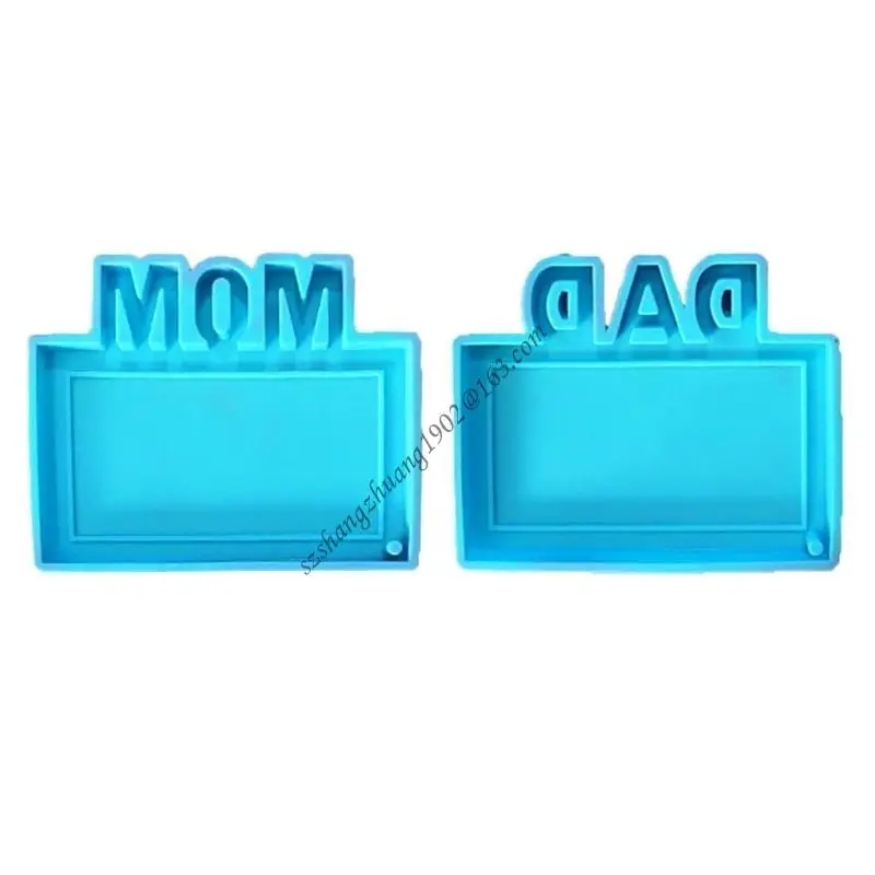 

Q6RB Shiny Glossy Photo Frame Keychain Silicone Epoxy Resin Mold DIY Hanging Pendant