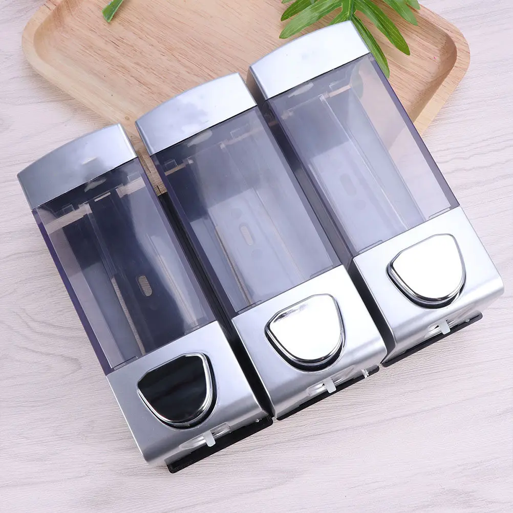 Wall-Mounted Soap Gel Dispenser Three Outlets Easy Install Shampoo Lotion Pump Dispenser for Bathroom Hotel Shower Use