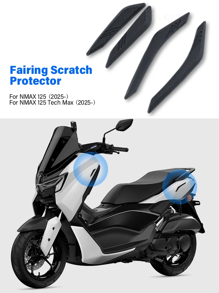 Pour Yamaha N-MAX 155 125 NMAX TECH MAX 2025 + accessoires panneaux latéraux bandes de protection contre les rayures carénage bloc de protection en caoutchouc
