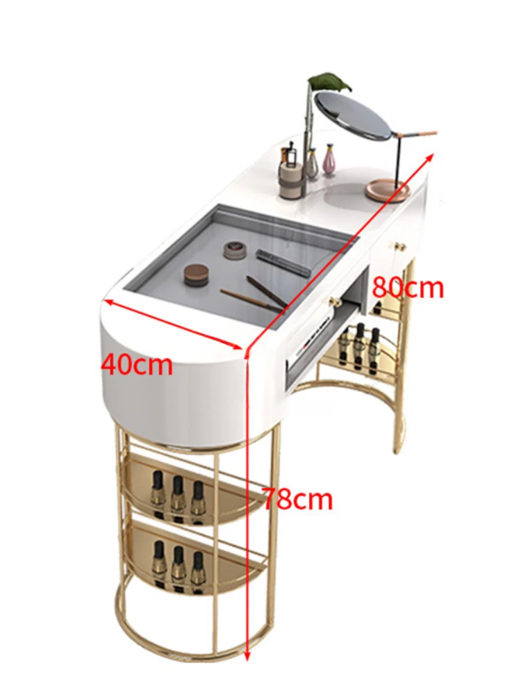 Nordic Tempered Glass Manicure Table for Commercial Furniture Professional Manicure Table Economical Light Luxury Manicure Table