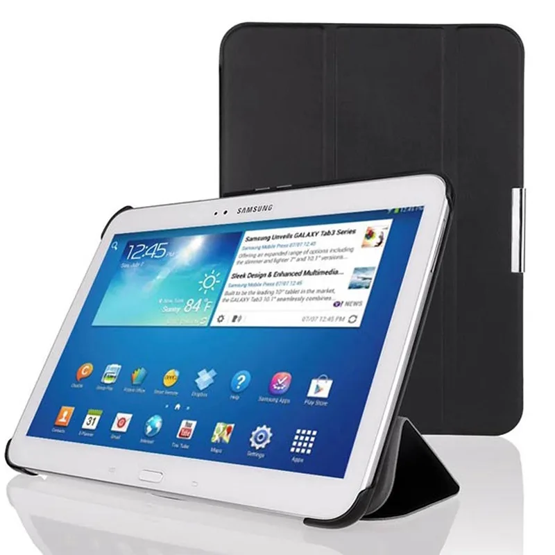 Stand Case for Samsung Galaxy Tab 3 10.1(GT-P5200 P5210 P5220) Tablet, Flip Folio Tri-fold Leather Shell Protective Sleeve