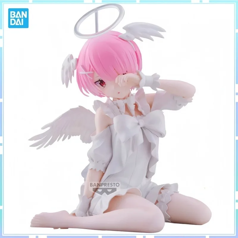 Figura de Acción de PVC de Ram de Re:ZERO - Starting Life in Another World, Oficial de Bandai Banpresto, Anime Relax Time, Modelo de Juguete Coleccionable