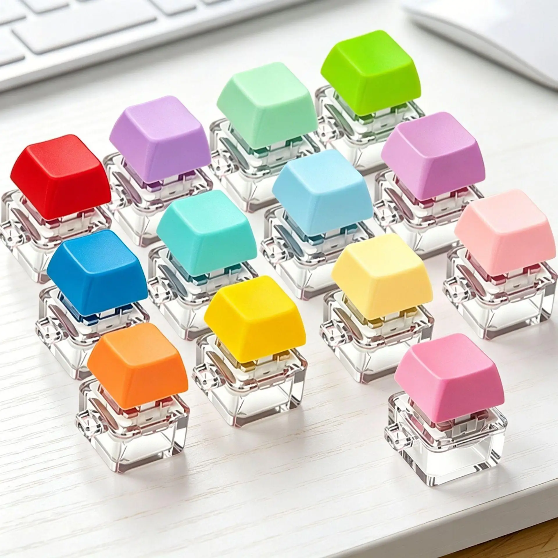 10-100Pcs Creative Single-Key Colorful 13-Color Square Press Button Russian Stress Relief Block Keyboard for Office And Home Use