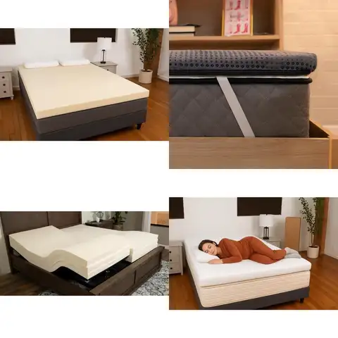 Coussin de matelas en latex à fermeté moyenne – Amélioration du confort du sommeil pleine grandeur de 2 pouces