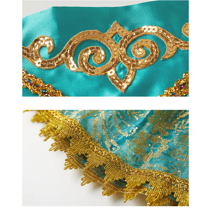 Ragazze Indian Princess danza del ventre Cosplay Toddler Bollywood Jasmine Halloween Cosplay Outfit Kids Festival Rave Outfit Dress UP