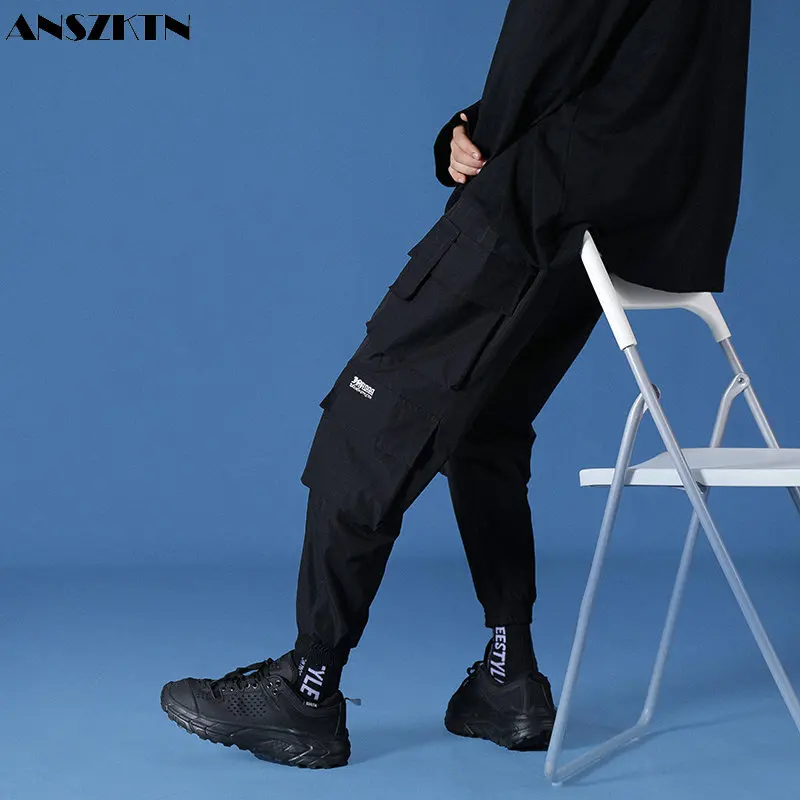 

ANSZKTN Outdoor camping leisure new spring bundle feet sports men's nine points pants overalls