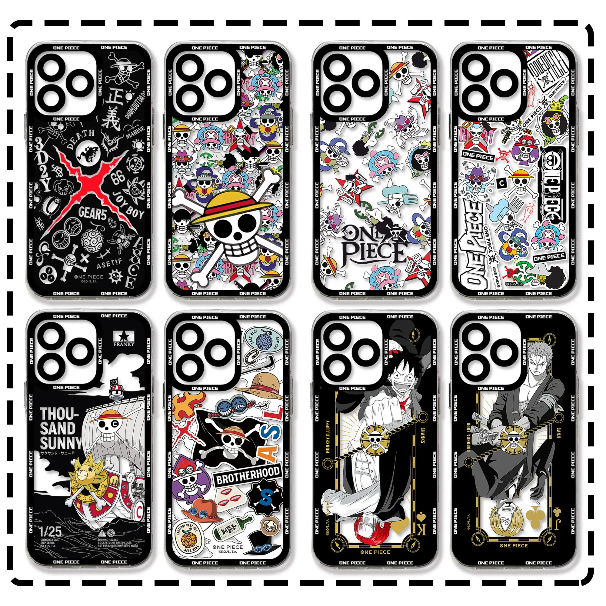 

Phone Case For Motorola Moto G9 G22 G32 G53 G30 G71 G72 G73 Edge 40 Pro Anime One Pieces Soft Transparent TPU Back Cover