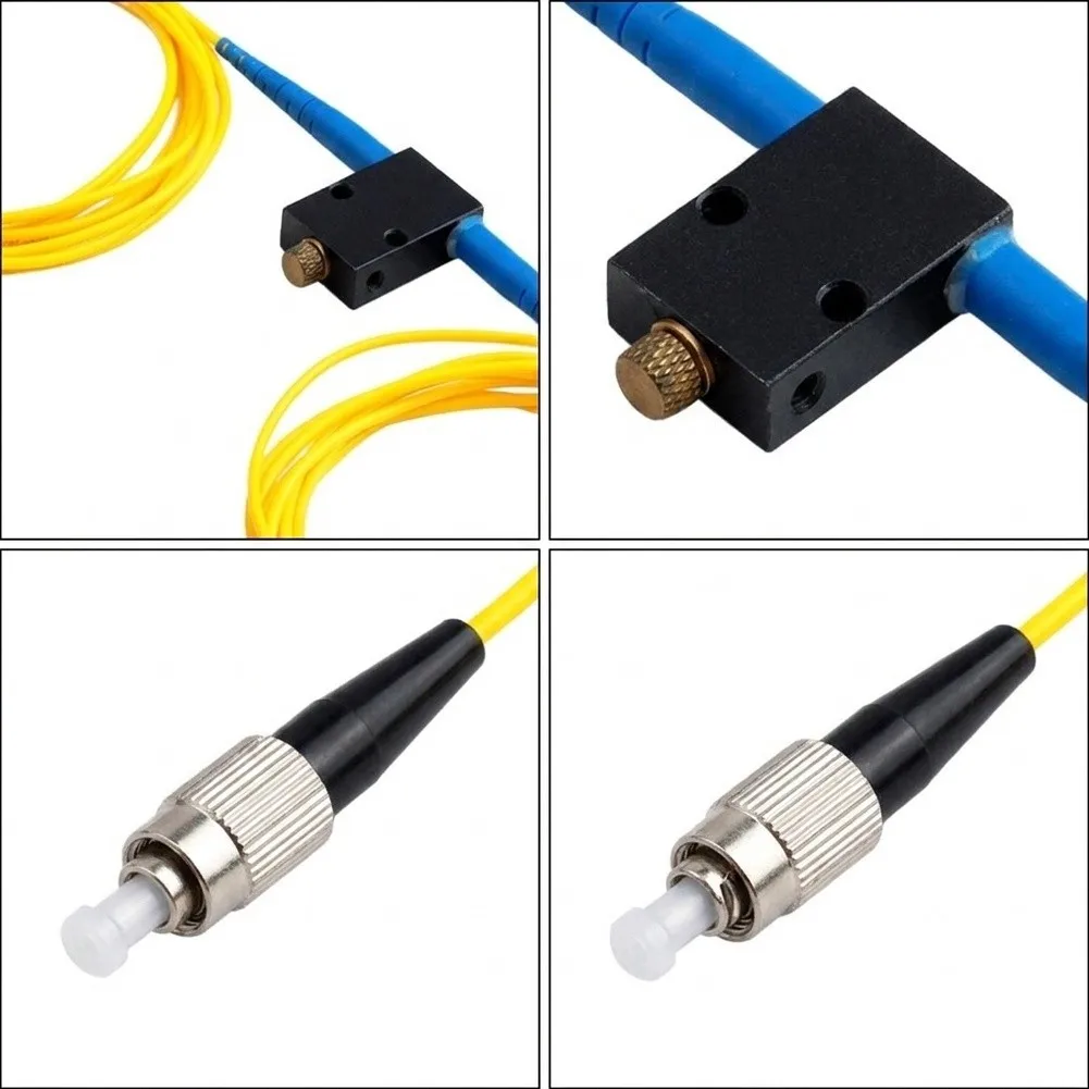 FC/UPC Adjustable Fiber For Optic Attenuator Single Mode 1310nm to 1550nm with 1m Yellow Cable and Compact Design