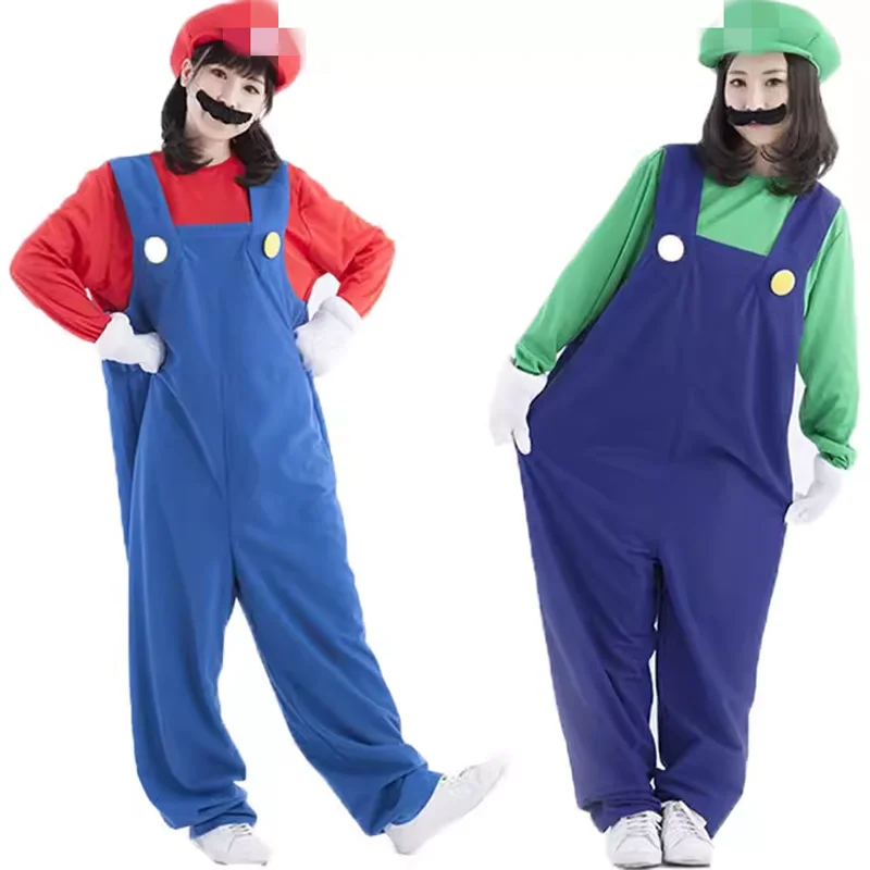

loween Super Bros Outfit Adult And Child Overalls Set Performance Stage Costume Polyester Material Hanlin Wu Brand
