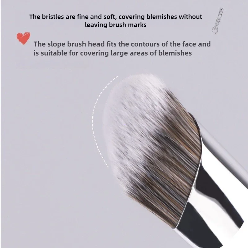 Schuine Hoofd Gezicht Foundation Borstels Witte Kleur Corrector Corrector Borstel Contour Beauty Tool Foundation Concealer