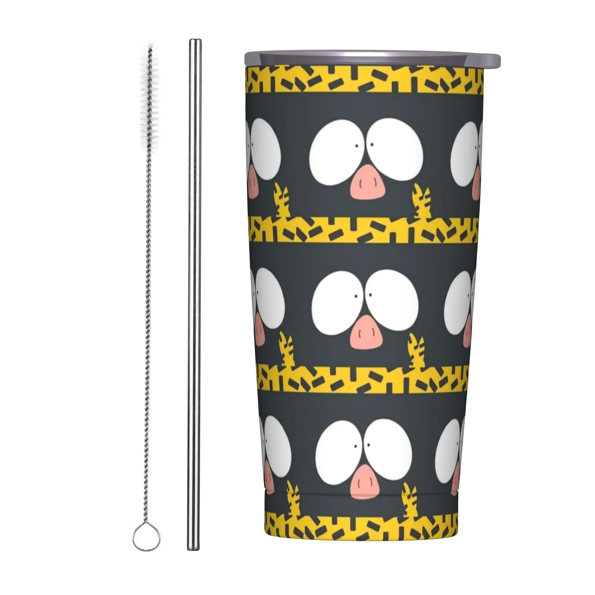 P-Chan Chibi Ranma Anime Manga Insulated Tumbler with Straws  Stainless Steel Coffee Mugs Double Wall Hot Cold Drinks Cups, 20oz